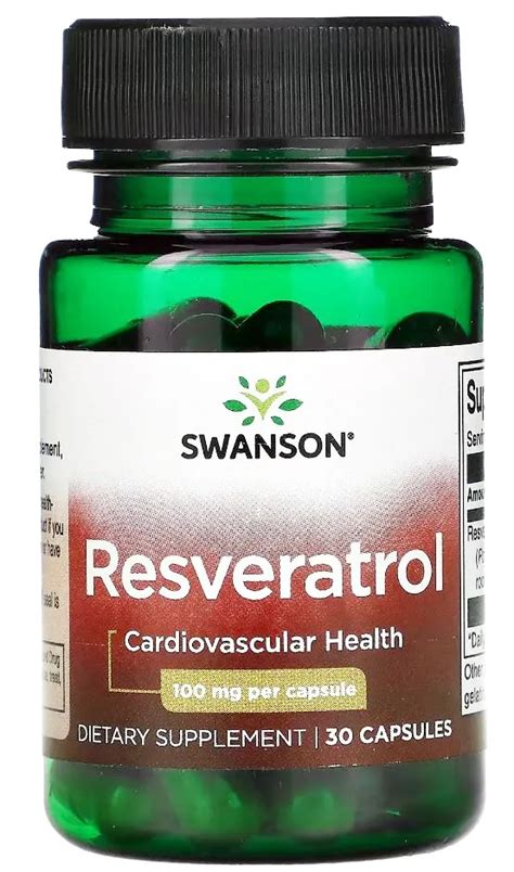 Viasuplementos Resveratrol 100mg Swanson 30 Cápsulas