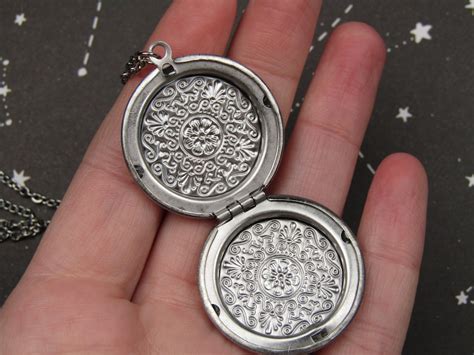 Phases Of The Moon Photo Locket Witchy Woman Moth Necklace Etsy