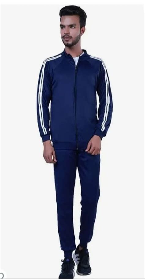 Navy Blue Men Polyester Tracksuit Size Large At Rs 850 Set In New