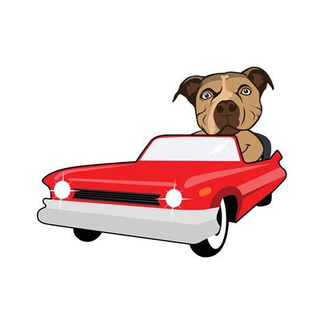 Dog Driving Car Cartoon Vector Icon Illustration. Animal Transportation Icon Concept Isolated ...