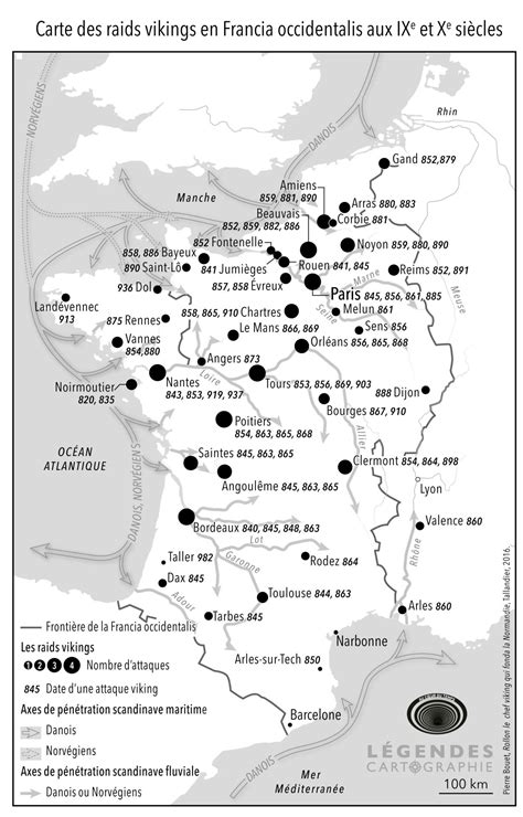 Viking raids in West Francia, 9th century. by... - Maps on the Web