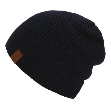 Noir Bonnet de marque Skullies pour homme et femme Bonnet tricoté