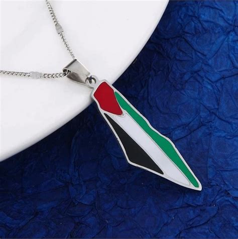 Palestine Pendant Necklaces Gold Palestine Map Pendant Etsy