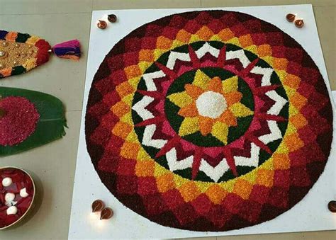 Pookalam design, Onam pookalam design, Rangoli designs