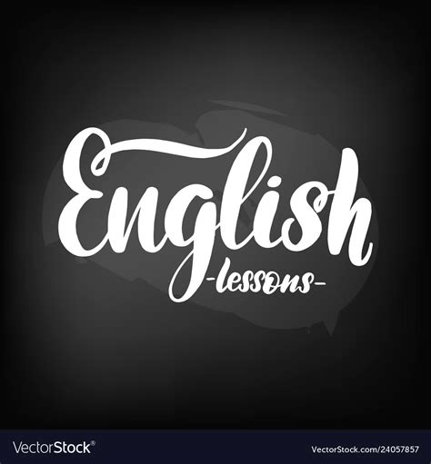 Chalkboard Blackboard Lettering English Lessons Vector Image