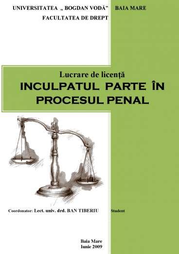 Inculpatul Parte în Procesul Penal Proiect DOC