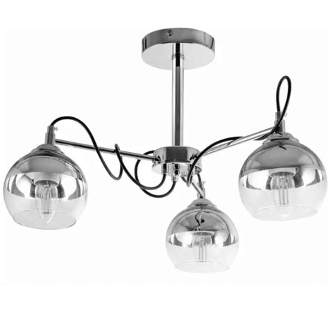 Plafon Lampa Przysufitowa Punktowa Chromowa Klosz W C A