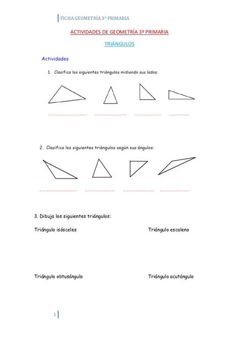 Actividades De Geometría 3º Primaria