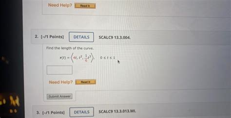 [solved] Find The Length Of The Curve R T 4t T2 61t3