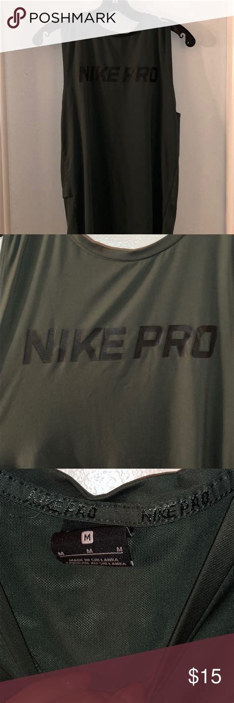 Dark Green Nike Pro Muscle Tee Nike Pros Muscle Tees Nike