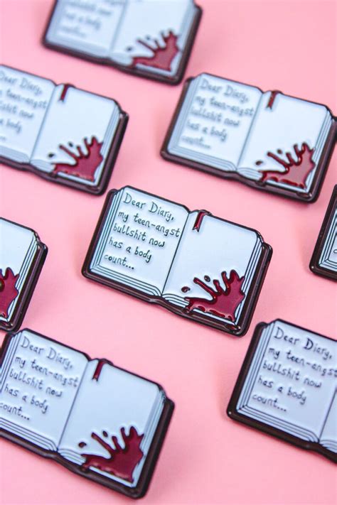 Heathers Dear Diary Enamellapel Pin Etsy