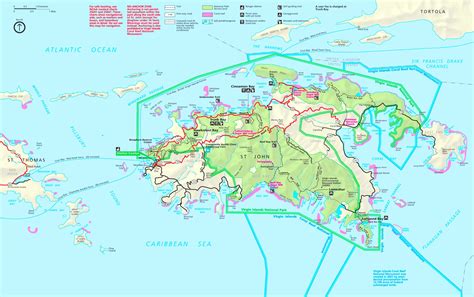 Virgin Islands National Park tourist map - Ontheworldmap.com
