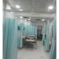 Synthetic Polyester Light Green Medical Curtain For Hospital Size