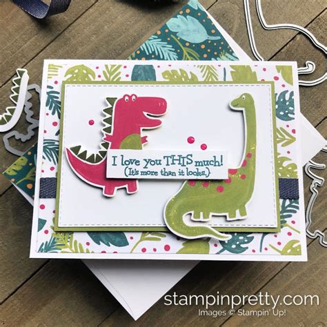 Dino Days Love You This Much Card Stampin Pretty Dinosaur Cards