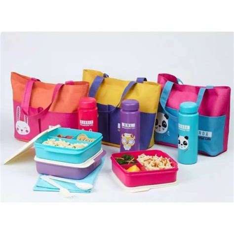 Promo Lunch Box Set Kotak Bekal Makan PINK 100 ORIGINAL Diskon 33