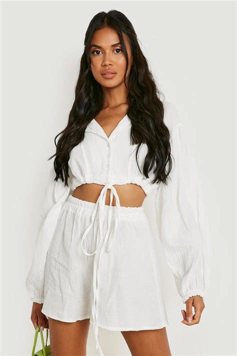 Textured Super Volume Sleeve Blouse Boohoo Uk