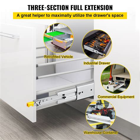 Vevor Kg Locking Drawer Slides Mm Extension Heavy Duty