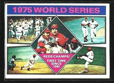 1975 WORLD SERIES w/LINE UPS and PLAYER STATS~ REDS vs. RED SOX~ 1976 TOPPS #462 -- Antique ...