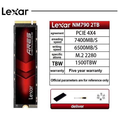 Lexar ARES SSD M 2 2280 PCIe Gen 4 0x4 NVMe Solid State Drive 512GB 1TB