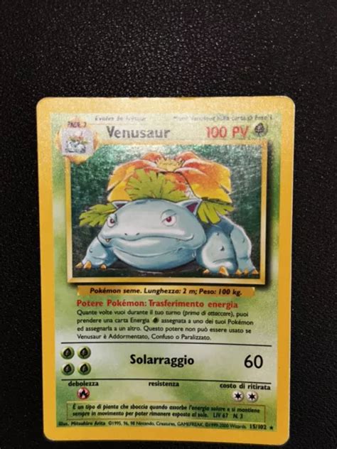 Carta Pokemon Venusaur Set Base Ita Rara Holo Wotc Psa Bgs No