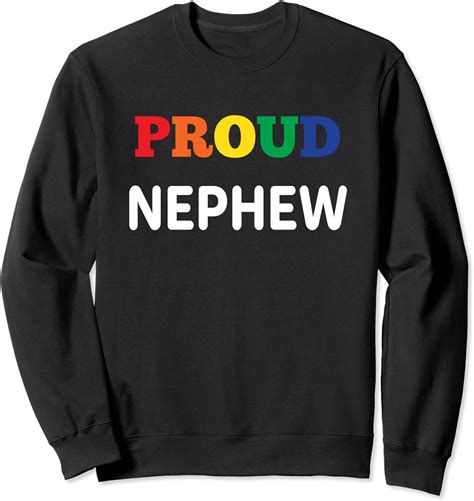 Amazon Proud Nephew Gay Lesbian Pride Rainbow Fun Sweatshirt Clothing Shoes Jewelry