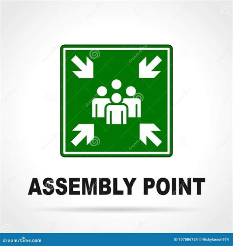 Assembly Point Green Sign Stock Vector Illustration Of Sign 107506724