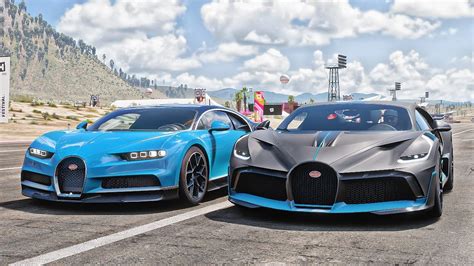 Fh5 Drag Race Bugatti Chiron Vs Bugatti Divo Who Will Win Youtube