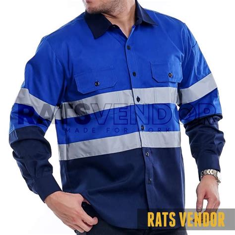 Jual Kemeja Safety K3 Baju Proyek Tambang Wearpack Kerja Seragam