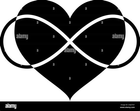 Infinity Heart Glyph Icon Vector Stock Vector Image And Art Alamy