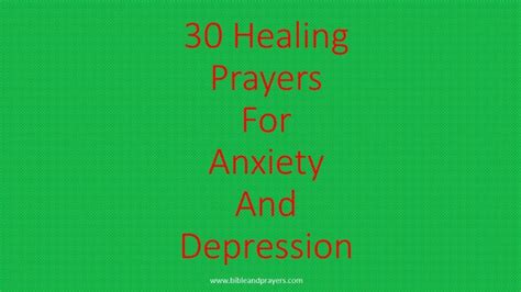 Healing Prayers For Anxiety And Depression - Bibleandprayers.com