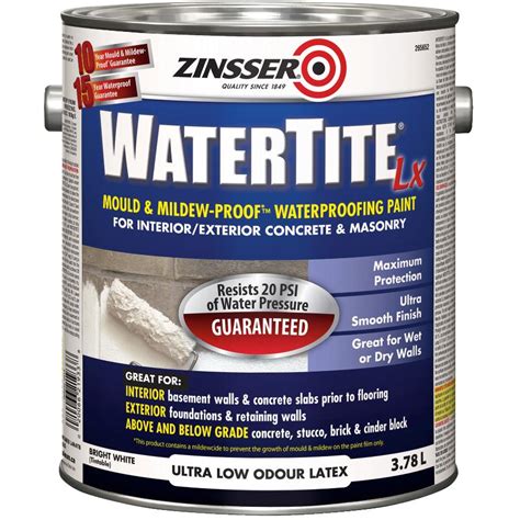 Zinsser Watertite Latex Waterproofer Paint - White, 3.7 L :: Weeks Home Hardware