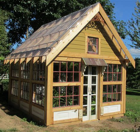 New potting shed/greenhouse from old windows and doors. | Backyard greenhouse, Greenhouse plans ...