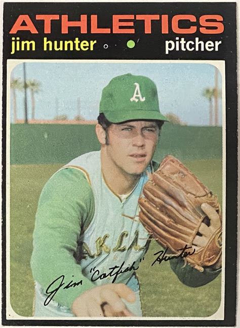 Jim Catfish Hunter Topps Oakland Athletics Baseball Card Kbk