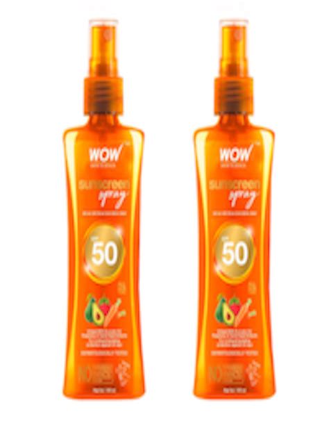 Buy WOW SKIN SCIENCE Set Of 2 Sunscreen Spray SPF 50 100 Ml Each - Face ...