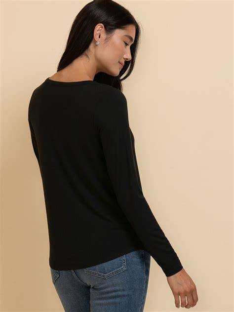 Modal Long Sleeve Scoop Neck Top Rickis