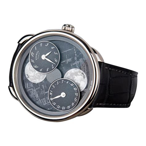 Sold Price Hermes Arceau LHeure De La Lune Double Moonphase Watch