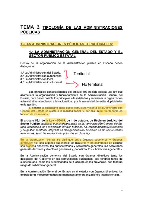 3 TEMA 3 Tipología DE LAS Administraciones Públicas TEMA 3