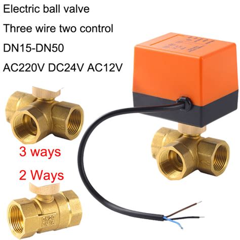 Dn15 20 25 32 40 50 Ac220v Brass Electric Ball Valve Three Wire Two