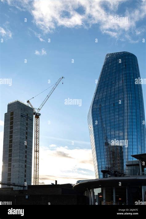 New Construction On London South Bank One Blackfriars Aka The Vase The Boomerang With Tall