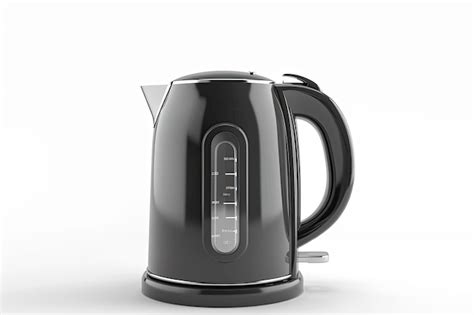 Modern gray electric kettle with indicator of temperature isolated on a ...