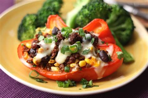 Spicy Mexican Stuffed Bell Peppers Barefeetinthekitchen