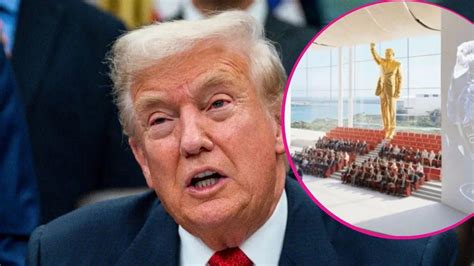 Donald Trumps New Gold Statue In His Library Reminds Fans Of Other