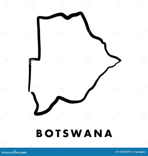 Botswana Map Outline Cartoon Vector | CartoonDealer.com #103335279