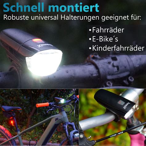 Bemix Led Fahrradlicht Set Stvzo Neu Lux Fahrradlampen Set Fahrrad