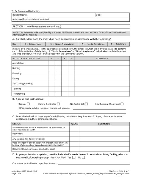 Ahca Form 1823 Fill Out Sign Online And Download Printable Pdf