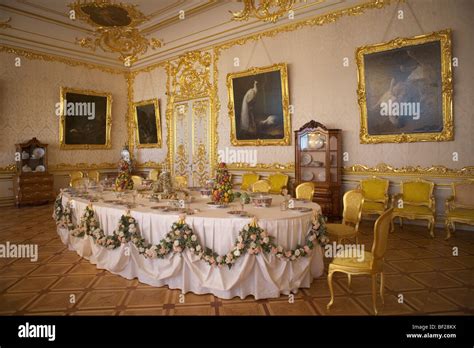 Catherine Palace in Tsarskoye Selo, 25 km south east of St. Petersburg ...