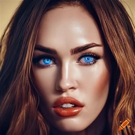 Portrait Of Megan Fox And Miley Cyrus With Striking Blue Eyes