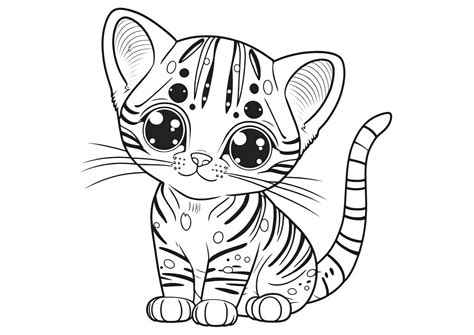 Coloring Bengal Cats Pages Cat Katzen Colouring Ausmalen Zum