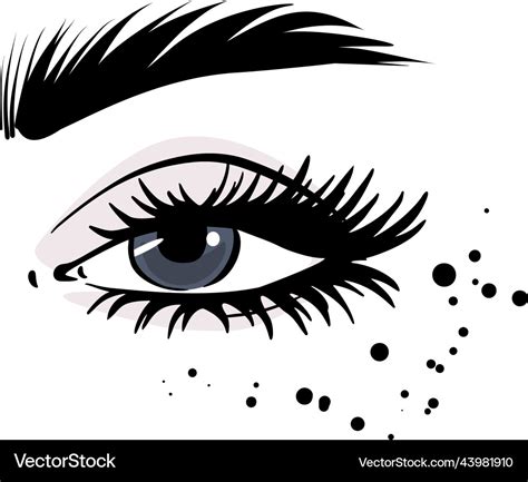 Eyelash Extension Clipart Black False Lash Vector Image