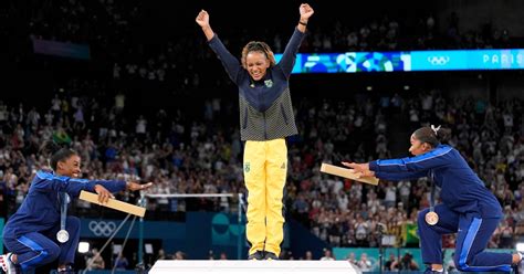 Jordan Chiles Says Bowing To Rebeca Andrade On The Olympic Podium With Simone Biles Was Her Idea